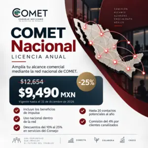 Beneficios de la membresía COMET Conecta para espacios de trabajo
